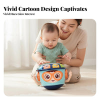 Tumbler Character Drum Early Learning Wobble Toy Musical Toy Wobble and Roll Action for Infants, Young Children, Floor Activity