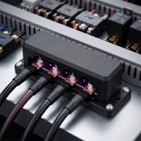 Four-Way Busbar with M8 Posts Insulated Power Distribution Block with Cover Bus Bar with 4 Studs Corrosion-Resistant