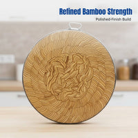 Commercial Bamboo Butcher Block, Thick Round Chopping Board, Double-Sided for Kitchen, Home, Restaurant