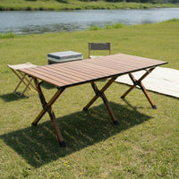Roll up Camping Table Foldable Design Aluminum Folding Firm Table Structure for Campers, Backyard