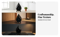 Teardrop Scent Dish Three-Legged Base Ribbed Scent Holder Ceramic for Smudging