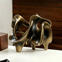 Geometric Metal Sculpture Easy to Clean Hollow Sculpture Decor Anti-Rust for Home Display