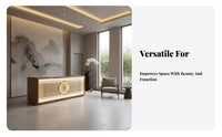 New Chinese Design Reception Desk Carving Solid Wood Cashier Bar Table Sturdy Construction Timeless Hotel Welcome Desk for Cashiers, Teahouse