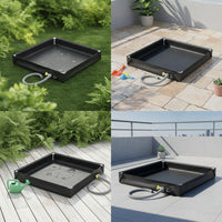 Foldable Basin with Drain Hose Square Portable Folding Tub Space-Saving Tub for Kids, Backyard
