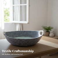 Round Feline Bed Breathable Pet Bed Easy to Clean Pet Sleeper for Small Dog Owners, Indoors, Living Room, Bedroom