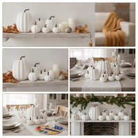 14 Pieces Artificial Pumpkins Reusable Faux Pumpkins Long Faux Pumpkin Set for Mantel Decor
