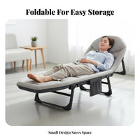 Foldable Design Single Folding Cot Space Saving Padded Camping Cot Easy Setup Portable Furniture Adjustable Backrest for Office Workers, Hospital Visitors, House Guests, Home, voyage, Patio