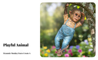 Hanging Monkey Statue Playful Design Tree Ascending Monkey Sculpture Weather-Resistant Resin Animal Garden Sculpture for Patio, Yard
