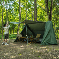 Tarp, Bonfire, Camping Gear, 210D Oxford Fabric, Silver Coating, 5000mm Waterproof, Lightweight, Sun Shade