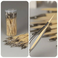 100 Pieces Spring Clip with Bamboo Handle Pointed Model Painting Clip Tool for Craft Projects