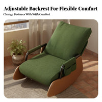 Foldable Upholstered Recliner with Side Pocket Compact Design Single Sofa Sturdy Construction Household Furniture Adjustable Backrest for Seniors, Homeowners, Living Room, Bedroom, Small Areas, Reading Nook