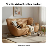pet-resistant Resistant Sailboat-Shaped Sofa Minimalist Design Living Room Furniture Nordic design Couch Light Luxury Aesthetic for Small Apartment Dwellers, Pet Owners, Interior Designers, Home, Lounge Area, withoutice
