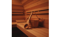 Sauna Bucket with Rope Handles Rustic Wooden Sauna Bucket and Ladle Set Traditional for Spa Professionals, Steam Room, Bathhouse
