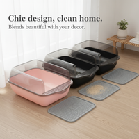 Large Open Cat Litter Box with Low Entry and Anti-Splash Design, Easy to Clean Pet Toilet