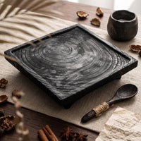 Tabletop Tea Table Meditative-Style Low Tea Table Wood-Grain for Small Areas