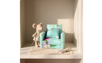 Miniature Armchair with Cushion Soft Dollhouse Armchair Boxy Furniture for Collectors