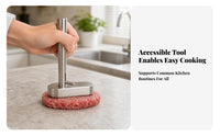 Manual Use Oval Press Mold Smooth Finish Stainless Steel Press Cylindrical Handle Meat Pressing Mold Easy to Clean