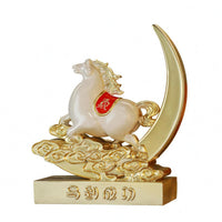 Running Horse Figurine Freestanding Desk Horse Statue Success Symbol Home Decor for Office