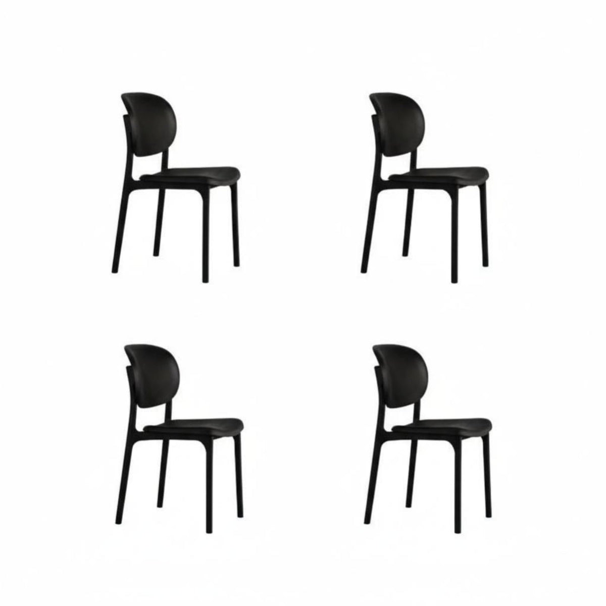 Modernist Design Molded Plastic Seat Thickened Construction Stackable Plastic Stool Space-Saving Dining Chair Modern design aesthetic for Restaurant Owners, Homeowners, Event Planners, Small Apartment, Cafe, Kitchen