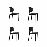 Modernist Design Molded Plastic Seat Thickened Construction Stackable Plastic Stool Space-Saving Dining Chair Modern design aesthetic for Restaurant Owners, Homeowners, Event Planners, Small Apartment, Cafe, Kitchen