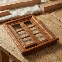 Wooden Dollhouse Window Rectangular Miniature Decor Realistic Detail