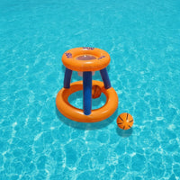 Floating Water Basketball Hoop with Mesh Basket Lightweight Inflatable Basketball Hoop Portable Toy Tool-Tool-Optional for Families