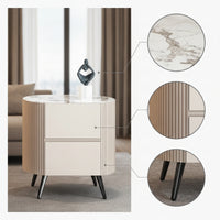 Side Cabinet Compact Cabinet with Marble Top Freestanding End Table with Storage for Living Room, Entryway, Bedroom