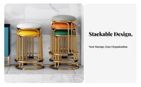 Stackable Round stackable Seat Space-Saving Round Backless stackable Chair Modern Design Portable Stool Easy to Clean for Party Hosts, homeowners, Dining Room, Kitchen, Entryspace, Classroom