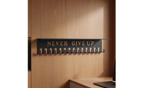 Medal Hanger with Shelf Wall-Mounted Medal Display with Shelf Matte Black Metal for Athletes, Home Gym, Bedroom