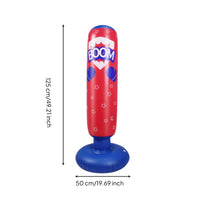 Inflatable Striking Column 125 Cm Inflatable Punching Bag Quick Setup Freestanding Punch Bag for Kids, Children, Playroom, Living Room, Home Gym