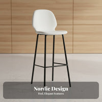 Nordic Design Modern Bar Chair with Backrest Light Luxury High Stool Stable Base Counter Seating Built-in Footrest for Adults, Homeowners, Restaurant Owners, Reception Area, cafe, Kitchen Island, Dining Room