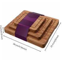 Bamboo Slicing Board Carbonized Bamboo Cutting Board Heavy Duty Kitchenware for Food Prep