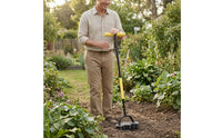 Long-Handled Hand Aerator with Spring Multi-Prong Manual Lawn Aerator Cushioned Soil Loosener Ergonomic for Gardeners, Garden