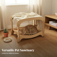 Bunk Bed Feline Perch Multifunctional Pet Furniture Sturdy Construction All-Season Use for Living Room, Balcony