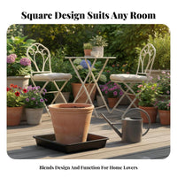 Imitation Ceramic Finish Square Water-Catching Base Thickened Design Square Water Catcher Easy to NeatPlant Saucer Sturdy for Gardeners, Homeowners, Indoor, Outdoor, Garden, Balcony