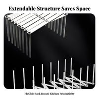 Stainless Steel Pot Lid Holder Versatile Stainless Steel Plate Organizer Multipurpose Expandable Pot Lid Rack for Adults, Cabinet, Pantry, Drawer