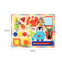 Hand-Eye Coordination Training Child-Centered Busy Board Polished Polished Edges Wooden Busy Board Quiet Play Toddler Fine Movement Skill Toy Travel Friendly for Toddlers, Preschoolers, Playroom