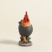 Freestanding Resin Chicken Figurine Weather-Resistant Chicken Statue with Base Resistant Hen Figurine Lifelike for Lawn, Patio