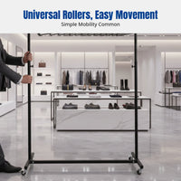 Folding Garment Rack, Adjustable Height Iron Display Stand, Mobile Clothes Hanging Rack for Street Stall, Night Market
