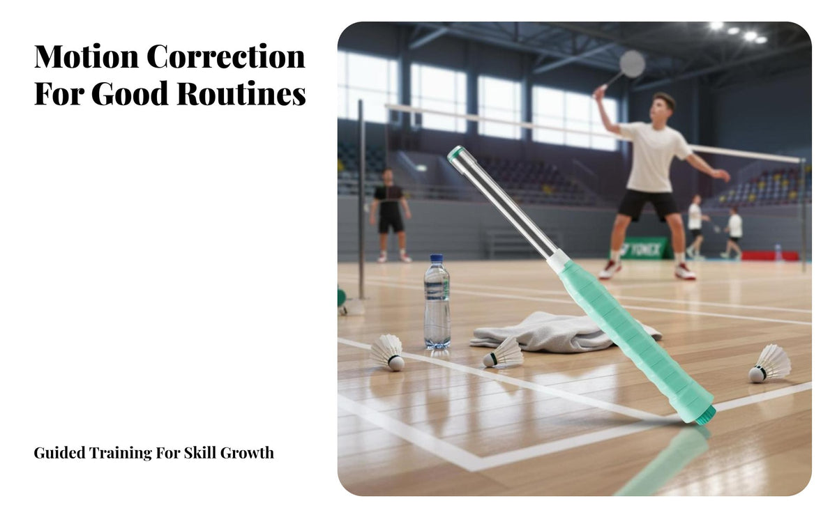 Badminton Swing Instructor Portable Design Sound-Producing Badminton Training Stick Racket Power Instructor Wrist Strap Included