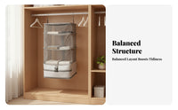 Divided Tiers Zippered Hanging Organizer Rigid Frame 4 Tier Hanging Closet Organizer