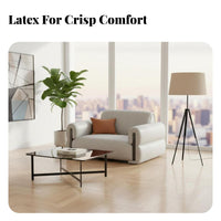 Straight-Line Floor Sofa Easy-to-Clean Fabric Upholstered Settee Italian Design Living Room Furnishing for Families, Small Spaces, Lounge Area, Office