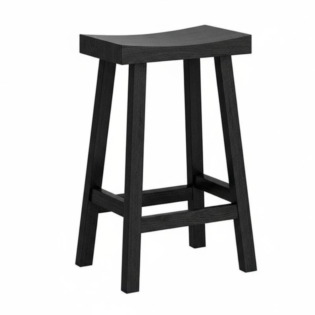 Minimalist Design Backless Saddle Stool Built-in Footrest Bar Chair Sturdy Construction Kitchen Seating Stable Frame for Homeowners, Adults, Business Owners, Pub, Cafe, Restaurant, Dining Area