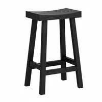 Minimalist Design Backless Saddle Stool Built-in Footrest Bar Chair Sturdy Construction Kitchen Seating Stable Frame for Homeowners, Adults, Business Owners, Pub, Cafe, Restaurant, Dining Area