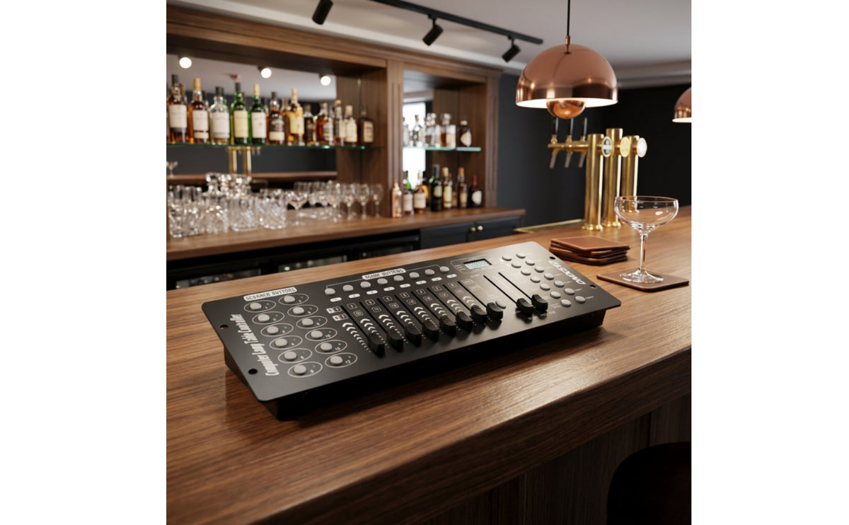 192-Channel DMX512 Lighting Console Professional Lighting Control Protocol Controller with Faders Compatible Stage Light Controller with Digital Display Manual for Weddings