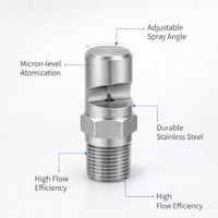 Stainless Steel Misting Nozzle, Low Pressure Mist Tip, Industrial Equipment Spray Nozzle, Cleaning Dust Removal Fog Nozzle, 3/4 Inch Fitting