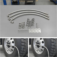 double Wheel Air Stem Extension Kit Flexible Air Stem Extension with Brackets with Mounting Brackets for Truck Drivers