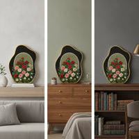 Elegant Tabletop Art Plaque Embossed Plaque with Floral Relief Layered Vintage-Style for Bedside Table
