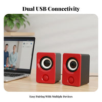 2 Pieces Universal Serial Bus-Powered Speaker Set Widely Compatible Desktop Speakers for Students