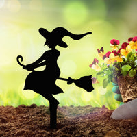 Halloween Iron Witch Ground Insert Garden Decoration